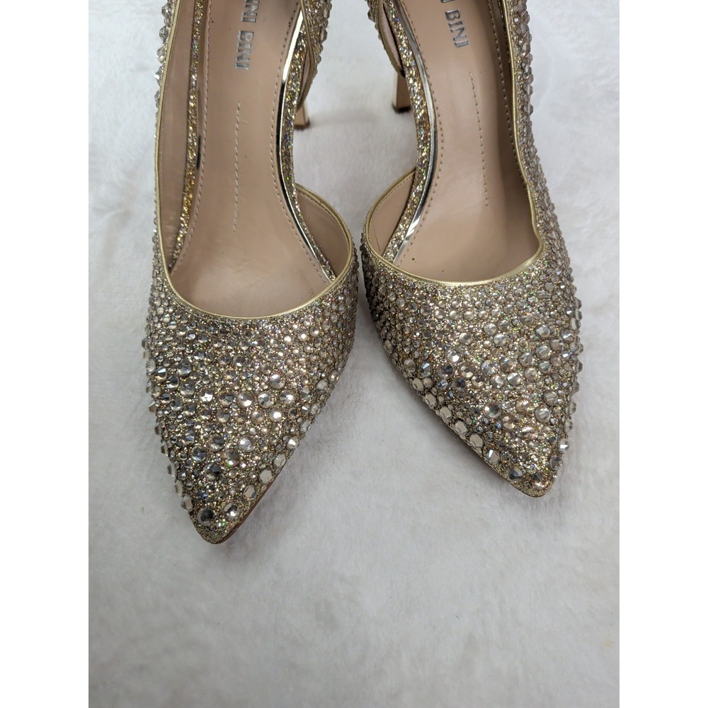Gianni Bini Gold Rhinestone Sequin Gold Heels - Picture 5 of 10